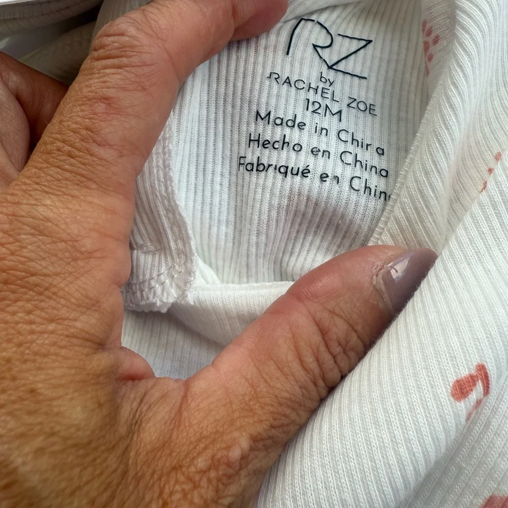 Rachel Zoe White and Pink Baby Romper with matching headband